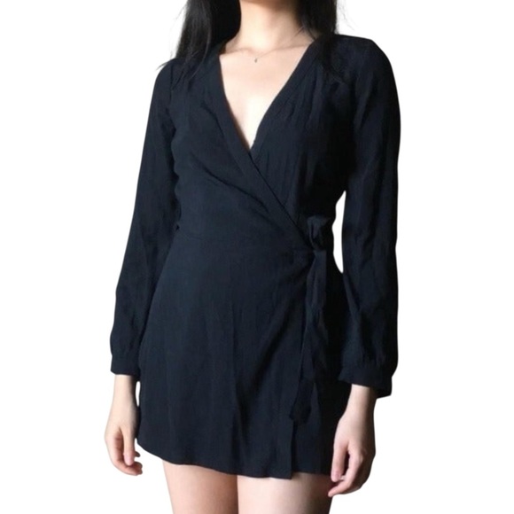 Abercrombie & Fitch Black Tie Front Sheath Dress Women’s XS - Picture 1 of 7